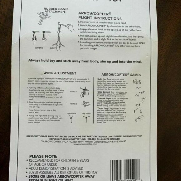 Arrowcopter Outdoor Toy New In Package Ages 6 & Up - Picture 2 of 2